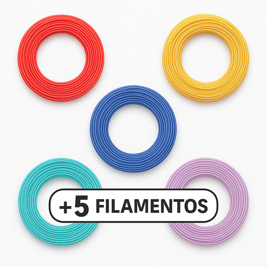Filamentos em cores variadas